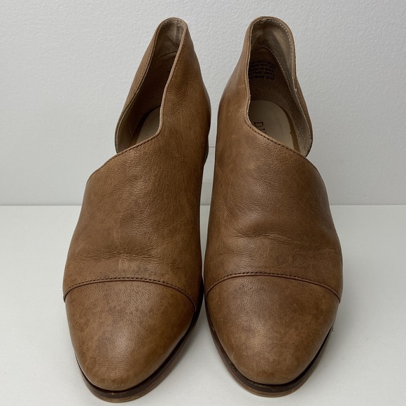 Diba True D'Orsay Leather Loafers Flats Shoes Womens 7.5 Tobacco Brown Slip On - Picture 3 of 12